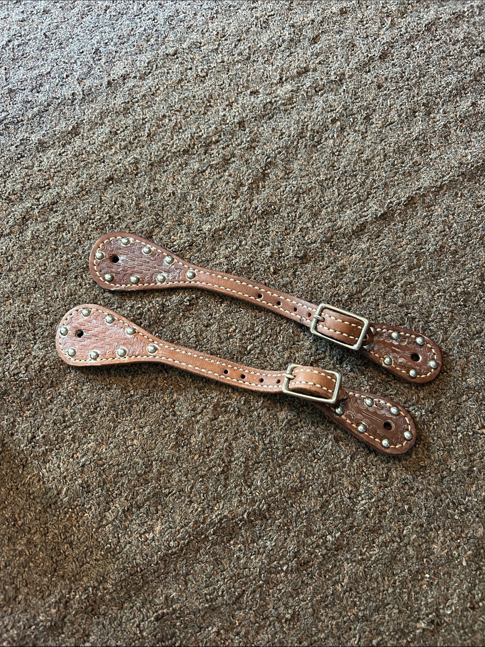 Brown Studded women’s Leather Spur Straps